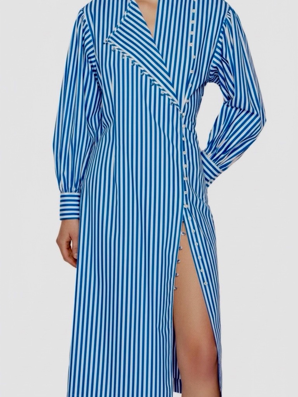 Frame Blue Striped Dress Size Large 100% Organic Cotton